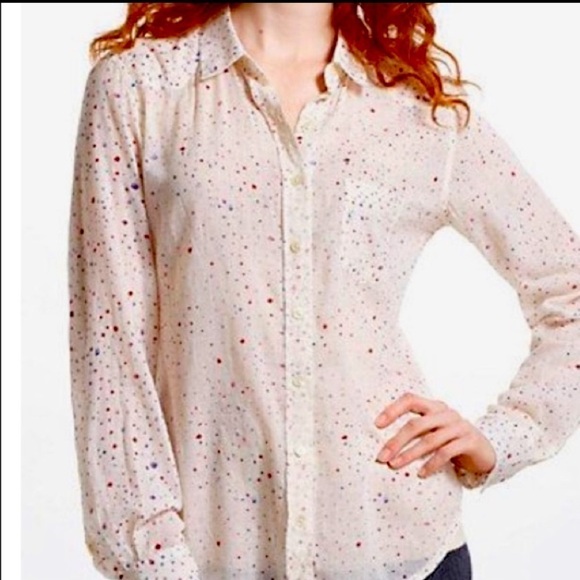 Anthropologie Meadow Rue colorful dotted top - Picture 1 of 7